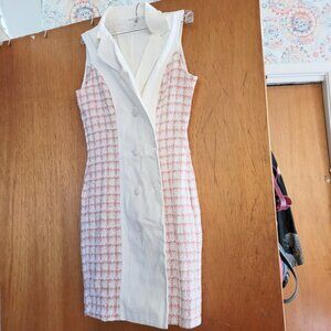 Venus White & Pink Tweed Dress NWOT Size 4